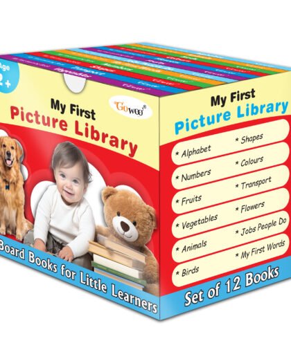 My First Picture Library Box Of 12 (Pre-School Books) | Gift Set For Kids in Red
