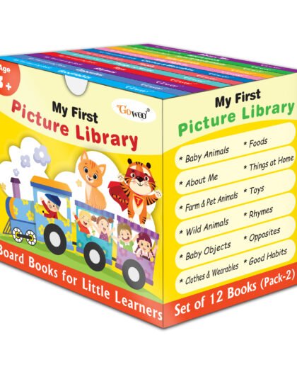 My First Picture Library Box Of 12 (Pre-School Books) | Gift Set For Kids in Yellow