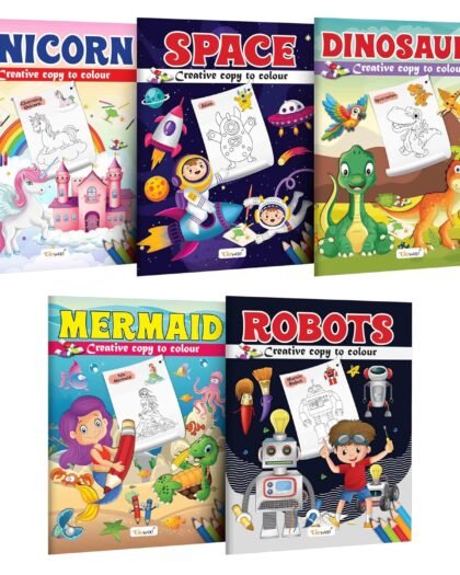 Creative Copy To Colour - Color Books For Children, Kids Copy Colouring book, Picture colouring book for early learners - Pack Of 5 Books