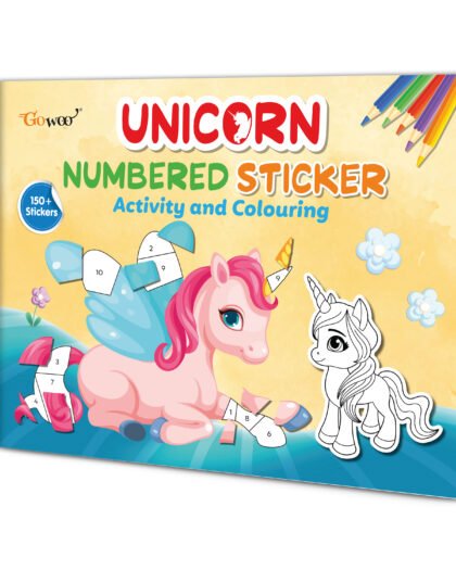 Unicorn Numbered Sticker Activity and Colouring book for age 3+ Kids : Educational coloring book, Coloring adventure for kids, Numbered activity book, Sticker activity for Kids with over 150+ stickers